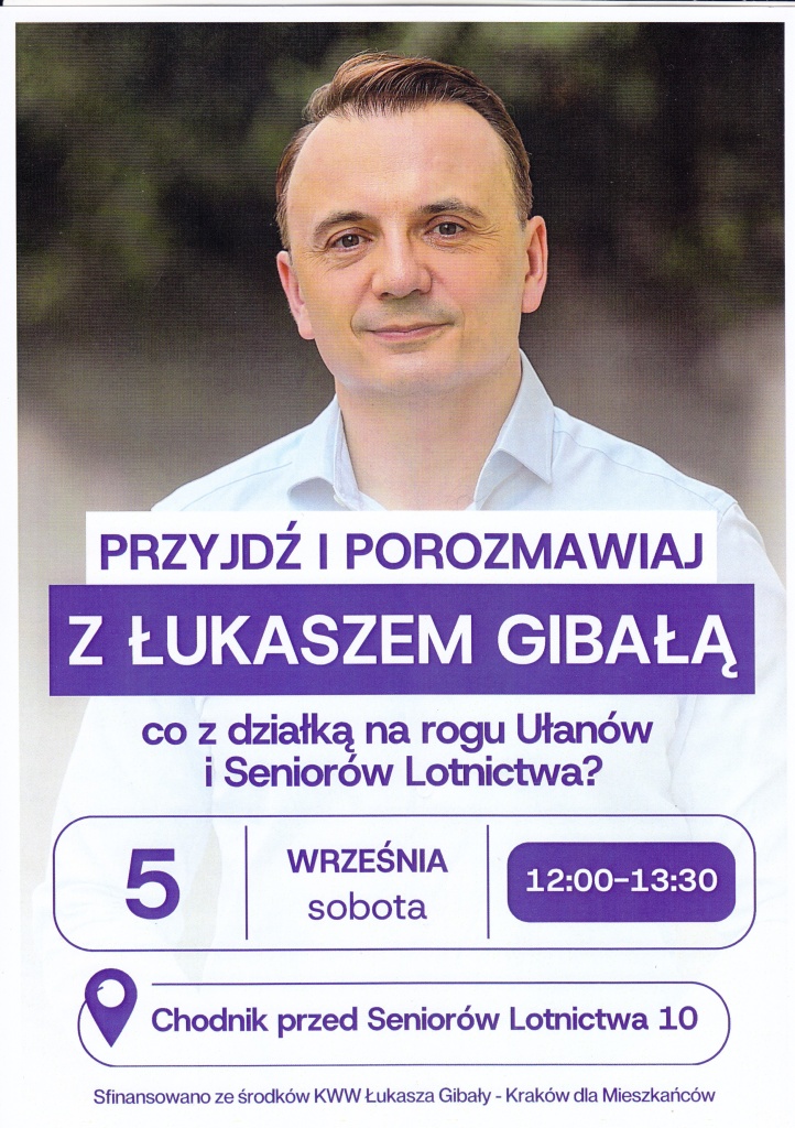 Spotkanie z Łukaszem Gibałą sobota 5 września godzina 12.00