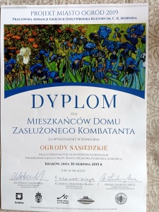5. Dyplom za wyróznienie w konkursie Ogrody Sąsiedzkie 2019